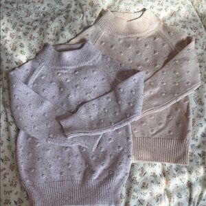 Elegant Women's Sweater Set - Cream and Light Purple